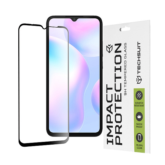 Techsuit - 111D Full Cover / Full Glue Glass - Xiaomi Redmi 9 / Redmi 9A / Redmi 9AT / Redmi 9C / Redmi 9C NFC / Redmi 10A - Fekete (KF236718)