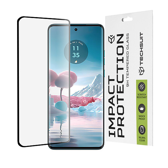 Techsuit - 111D teljes borítás / teljes ragasztós üveg / 3D ívelt képernyő - Motorola Edge 40 Neo - fekete (KF2317088)