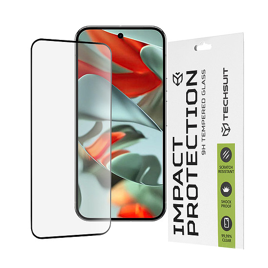 Techsuit - 111D teljes burkolat / teljes ragasztós üveg - Google Pixel 9 Pro XL - fekete (KF2338455)