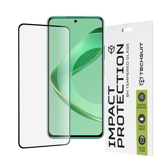 Techsuit - 111D teljes burkolat / teljes ragasztós üveg - Huawei nova 11 SE / 12 SE - fekete (KF2327358)