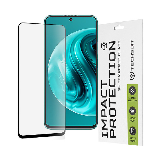 Techsuit - 111D teljes burkolat / teljes ragasztós üveg - Huawei nova 12i - fekete (KF2327332)