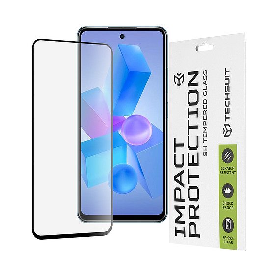 Techsuit - 111D teljes burkolat / teljes ragasztós üveg - Infinix Hot 40 / 40 Pro / Tecno Spark 20 Pro / Pova 5 Pro - fekete (KF2337127)