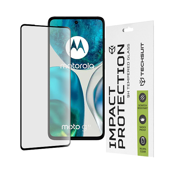 Techsuit - 111D teljes burkolat / teljes ragasztós üveg - Motorola Moto G52 / Moto G82 5G - fekete (KF239871)