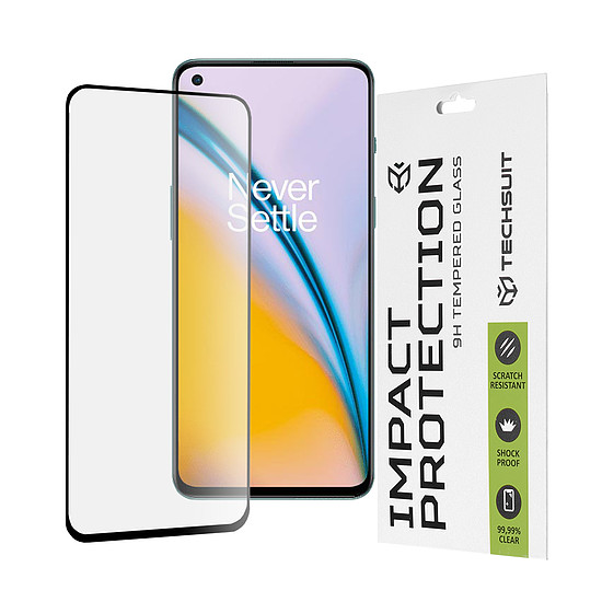 Techsuit - 111D teljes burkolat / teljes ragasztós üveg - OnePlus Nord CE 5G / Nord 2 5G / Nord 2T - fekete (KF235957)