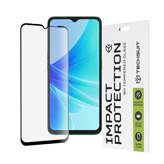 Techsuit - 111D teljes burkolat / teljes ragasztós üveg - Oppo A57 4G / Oppo A57s / OnePlus Nord N20 SE - fekete (KF2311831)