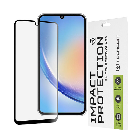 Techsuit - 111D teljes burkolat / teljes ragasztós üveg - Samsung Galaxy A34 5G - fekete (KF2312082)