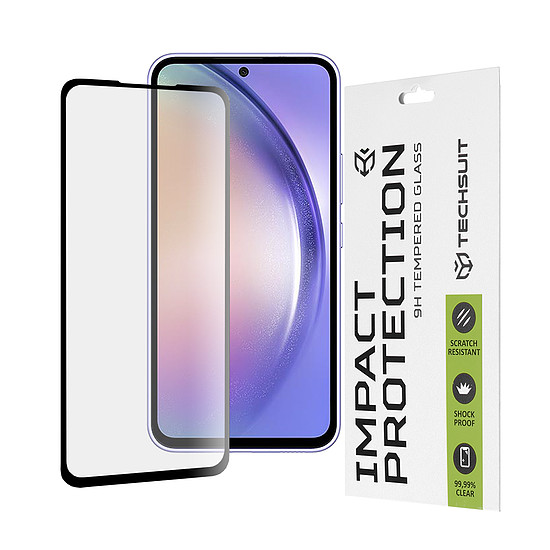 Techsuit - 111D teljes burkolat / teljes ragasztós üveg - Samsung Galaxy A54 - fekete (KF2311487)