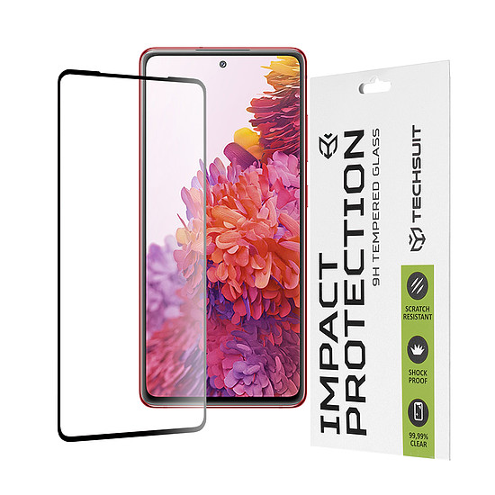 Techsuit - 111D teljes burkolat / teljes ragasztós üveg - Samsung Galaxy S20 FE 4G / S20 FE 5G - fekete (KF235610)