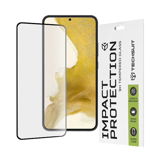 Techsuit - 111D teljes burkolat / teljes ragasztós üveg - Samsung Galaxy S22 Plus 5G / S23 Plus - fekete (KF238193)