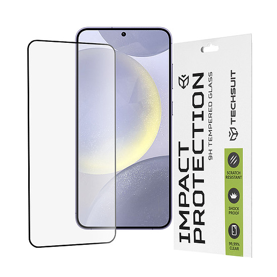 Techsuit - 111D teljes burkolat / teljes ragasztós üveg - Samsung Galaxy S24 Plus - fekete (KF2318391)