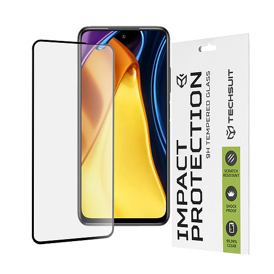 Techsuit - 111D teljes burkolat / teljes ragasztós üveg - Xiaomi Redmi Note 10 5G / Poco M3 Pro 5G - fekete (KF236621)