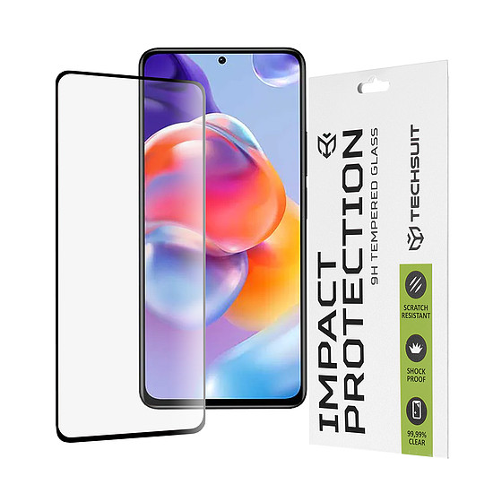 Techsuit - 111D teljes burkolat / teljes ragasztós üveg - Xiaomi Redmi Note 11 Pro 4G/11 Pro 5G/11 Pro+ 5G/Poco X4 Pro 5G - Fekete (KF237172)