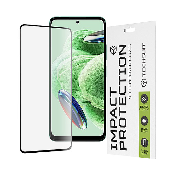 Techsuit - 111D teljes burkolat / teljes ragasztós üveg - Xiaomi Redmi Note 12 5G / Note 12 4G / Poco X5 - fekete (KF2312417)