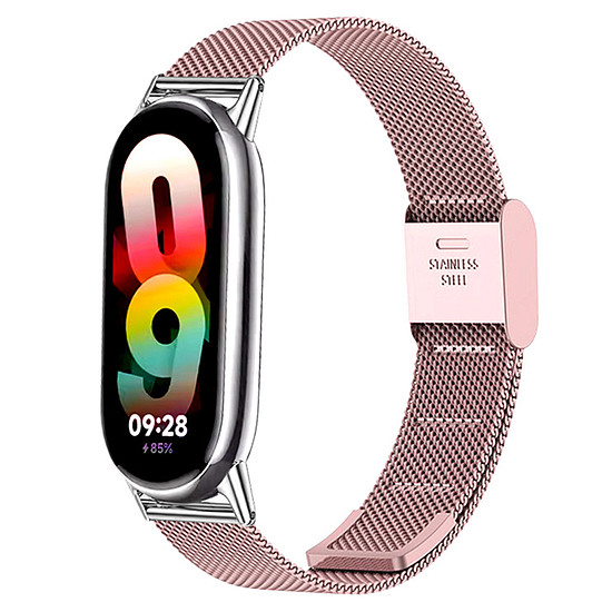 Techsuit - 15 mm-es óraszíj (W022) - Xiaomi Mi Band 8/8 NFC / 9/9 NFC - Rose Gold (KF2333144)