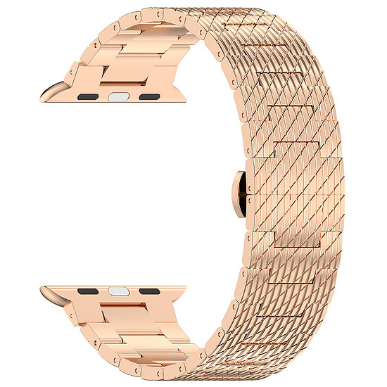 Techsuit - 32 mm-es óraszíj (W052) - Apple Watch 1/2/3/4/5/6/7/8/9/10/SE/SE 2 (38/40/41/42 mm) - Rose Gold