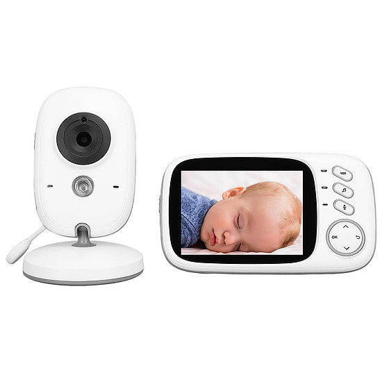 Techsuit - Baby Monitor (VB603) - Vezeték nélküli, Többnyelvű támogatás, Zajcsökkentés, Kettős mikrofon, USA csatlakozó - fehér