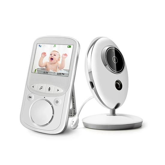 Techsuit - Baby Monitor (VB605) - Vezeték nélküli 2,4 GHz, automatikus rögzítés, hőmérséklet figyelés, kétirányú beszélgetés, 360 - fehér