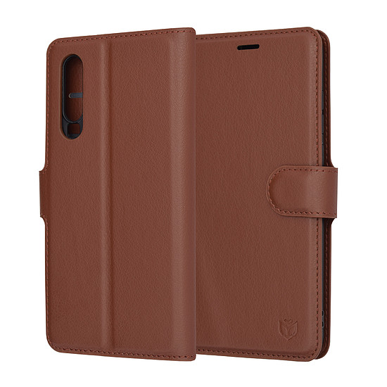 Techsuit - Bőr Folio - Huawei P30 - Barna (KF2323642)