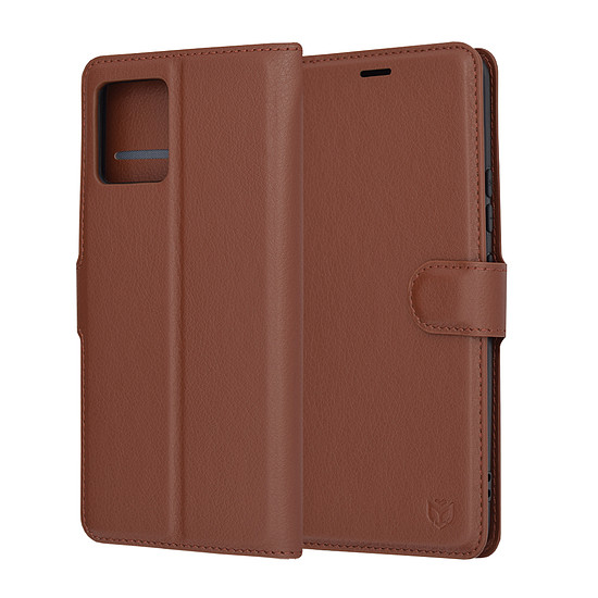 Techsuit - Bőr Folio - Motorola Moto G72 - Barna (KF2323516)