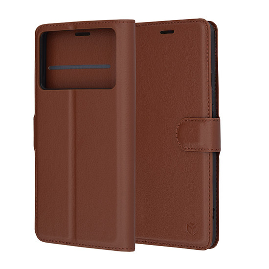 Techsuit - Bőr Folio - Xiaomi Poco F6 Pro - Barna