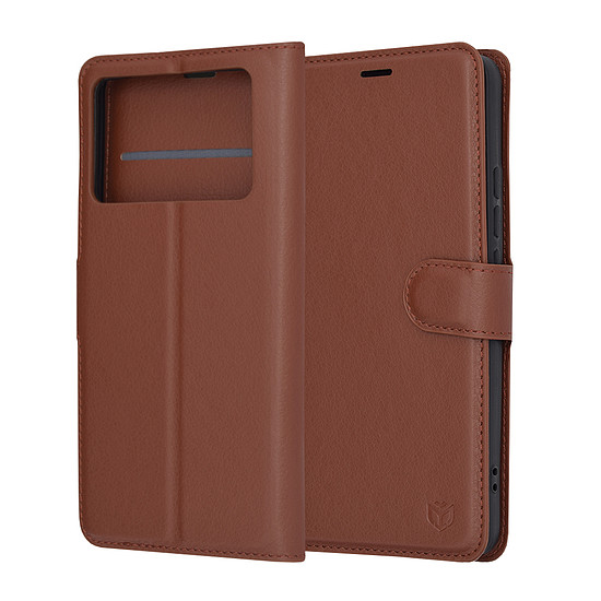 Techsuit - Bőr Folio - Xiaomi Poco X6 Pro - Barna