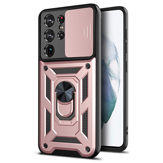 Techsuit - CamShield sorozat - Samsung Galaxy S21 Ultra 5G - Rose Gold (KF2327385)