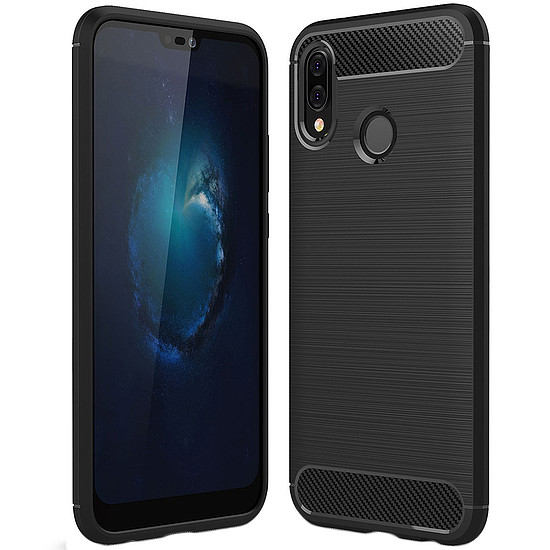 Techsuit - Carbon Silicone - Huawei P20 lite - Fekete (KF23444)