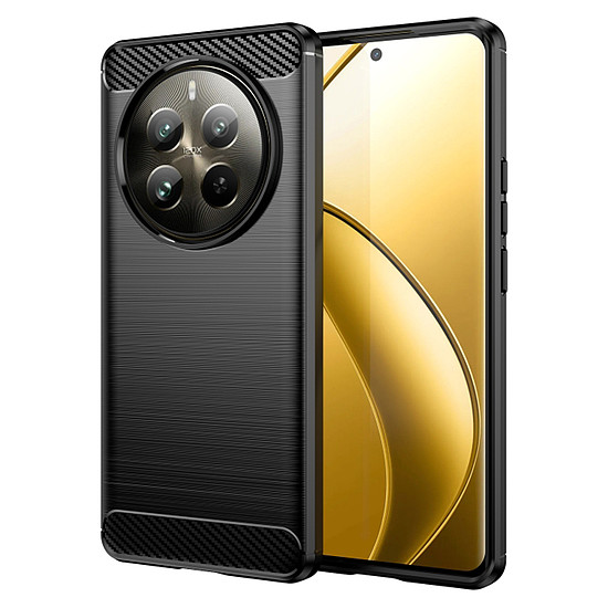 Techsuit - Carbon Silicone - Realme 12 Pro / 12 Pro+ - Fekete