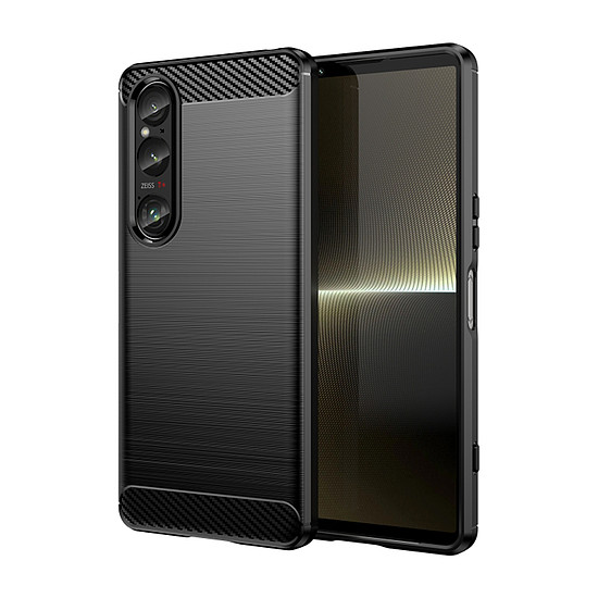 Techsuit - Carbon Silicone - Sony Xperia 1 VI - Fekete (KF2327078)