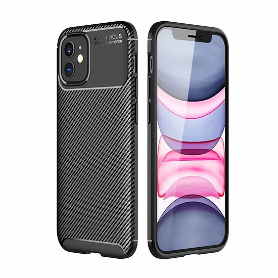 Techsuit - CarbonFiber - iPhone 12 / iPhone 12 Pro - Fekete (KF2327727)