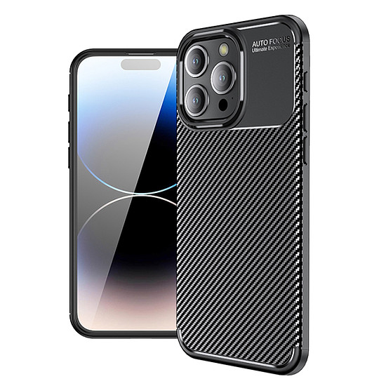 Techsuit - CarbonFiber - iPhone 14 Pro - Fekete (KF2327741)