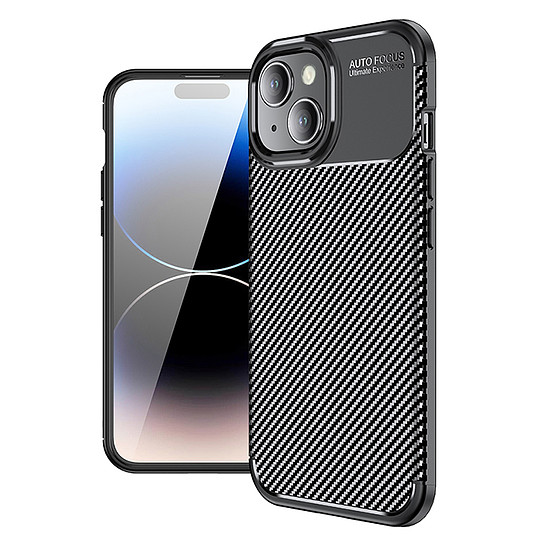 Techsuit - CarbonFiber - iPhone 15 - Fekete (KF2327743)