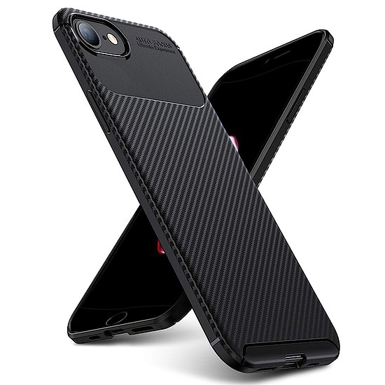 Techsuit - CarbonFiber - iPhone 7 / iPhone 8 / iPhone SE 2, SE 2020 / iPhone SE 3, SE 2022 - Fekete (KF2327883)