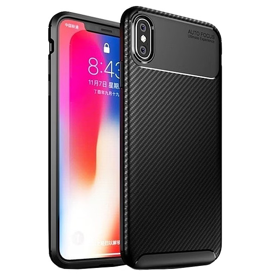 Techsuit - CarbonFiber - iPhone X, iPhone 10 / iPhone XS - Fekete