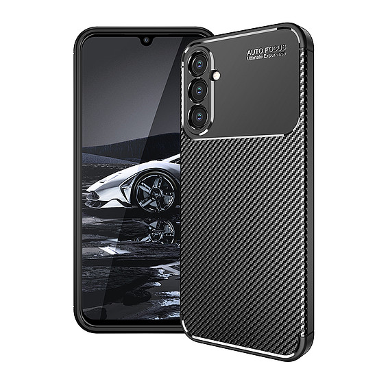 Techsuit - CarbonFiber - Samsung Galaxy A14 4G / A14 5G - Fekete