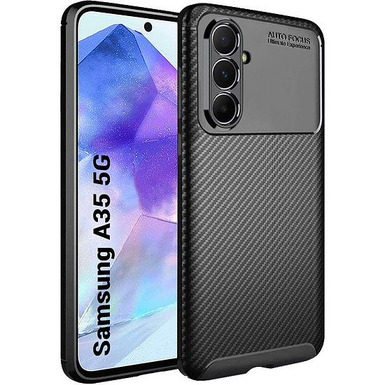 Techsuit - CarbonFiber - Samsung Galaxy A35 5G - Fekete