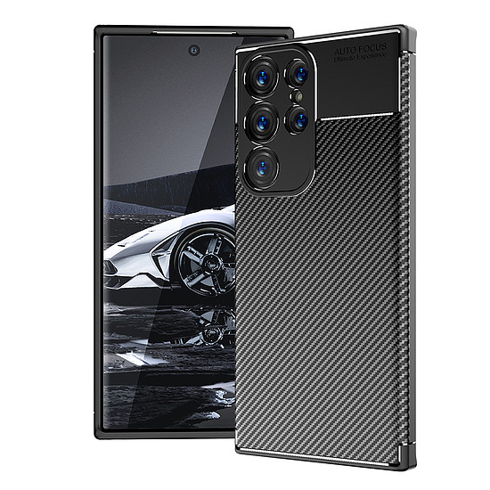 Techsuit - CarbonFiber - Samsung Galaxy S23 Ultra - Fekete