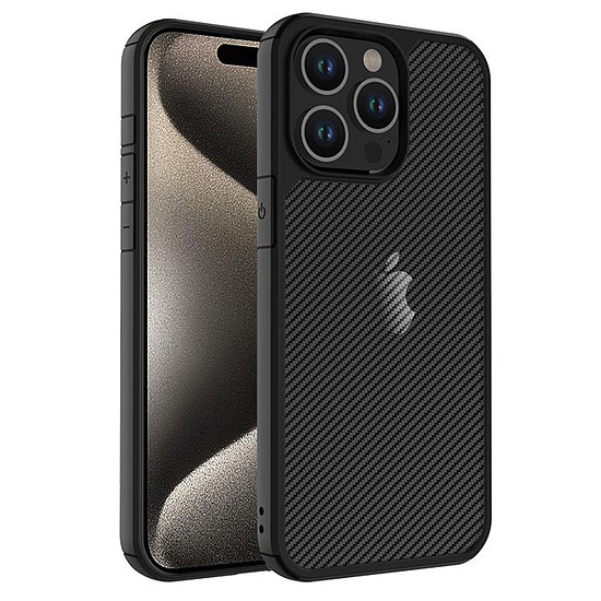 Techsuit - CarbonFuse - iPhone 15 Pro - Fekete (KF2314699)