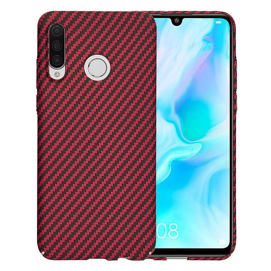 Techsuit - Carbonite FiberShell - Huawei P30 Lite / P30 Lite New Edition - Piros (KF2333893)