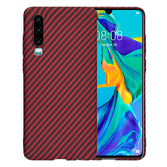 Techsuit - Carbonite FiberShell - Huawei P30 - Piros (KF2334394)