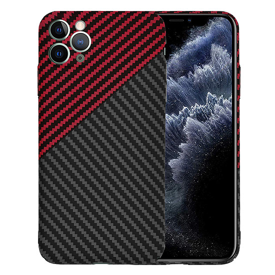 Techsuit - Carbonite FiberShell - iPhone 11 Pro Max - Red Vortex