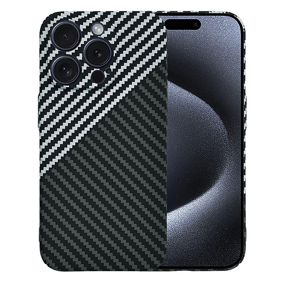 Techsuit - Carbonite FiberShell - iPhone 15 Pro - Stealth Grey