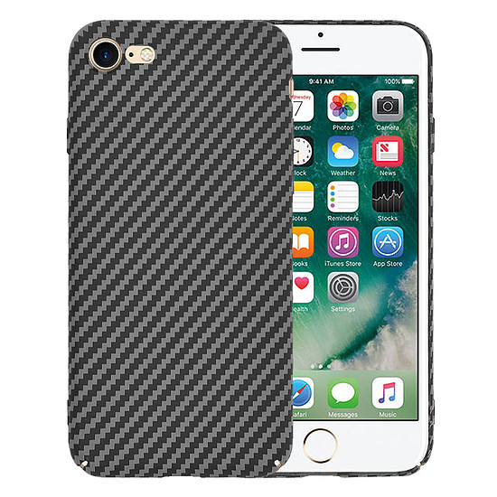 Techsuit - Carbonite FiberShell - iPhone 7 / iPhone 8 / iPhone SE 2, SE 2020 / iPhone SE 3, SE 2022 - Fekete (KF2333883)