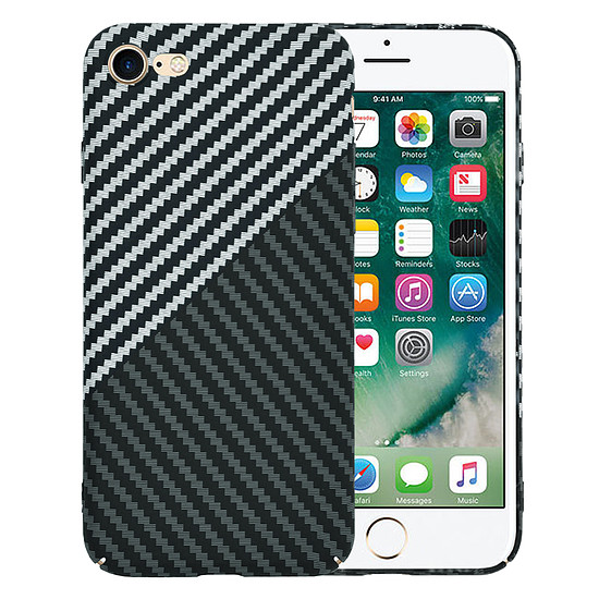 Techsuit - Carbonite FiberShell - iPhone 7 / iPhone 8 / iPhone SE 2, SE 2020 / iPhone SE 3, SE 2022 - Stealth Grey (KF2333887)