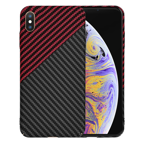 Techsuit - Carbonite FiberShell - iPhone XS Max - Red Vortex (KF2334591)