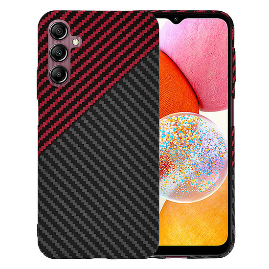 Techsuit - Carbonite FiberShell - Samsung Galaxy A14 4G / A14 5G - Red Vortex (KF2333682)