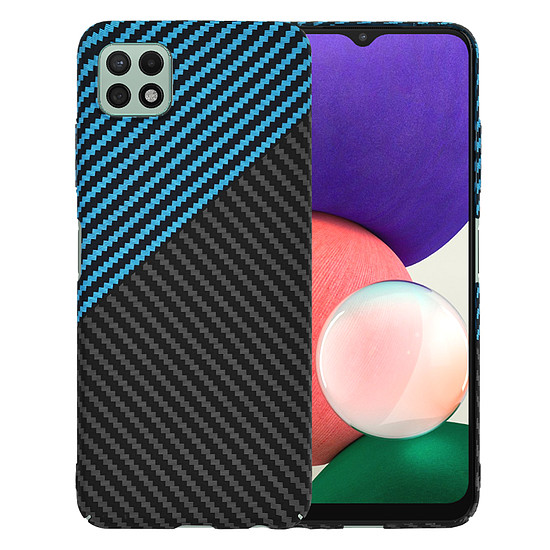 Techsuit - Carbonite FiberShell - Samsung Galaxy A22 5G - Blue Pulse