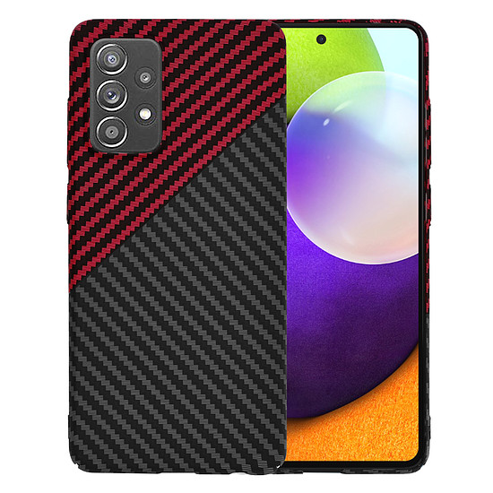 Techsuit - Carbonite FiberShell - Samsung Galaxy A52 4G / A52 5G / A52s 5G - Red Vortex (KF2333618)