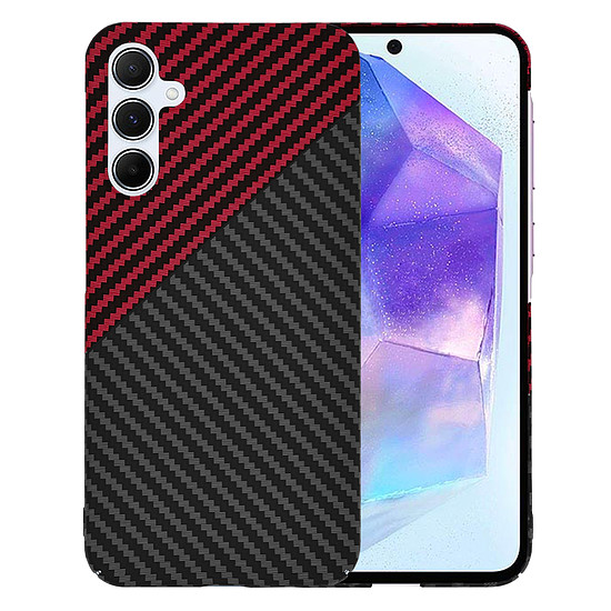 Techsuit - Carbonite FiberShell - Samsung Galaxy A55 5G - Red Vortex (KF2333834)