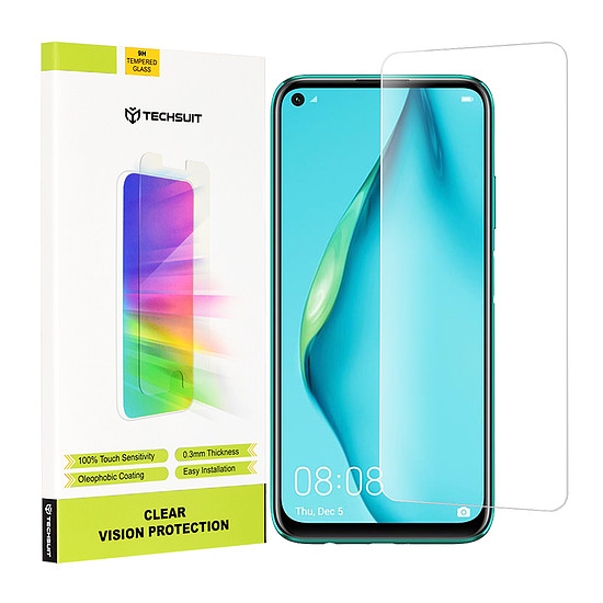 Techsuit - Clear Vision Glass - Huawei P40 Lite / P40 Lite E / P20 Lite 2019 / Huawei Y7p - Átlátszó (KF2311881)